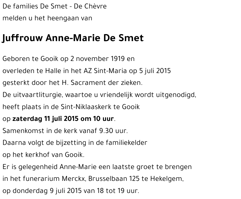 Anne-Marie De Smet