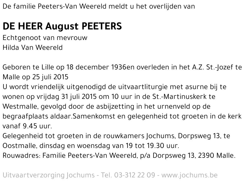 August Peeters