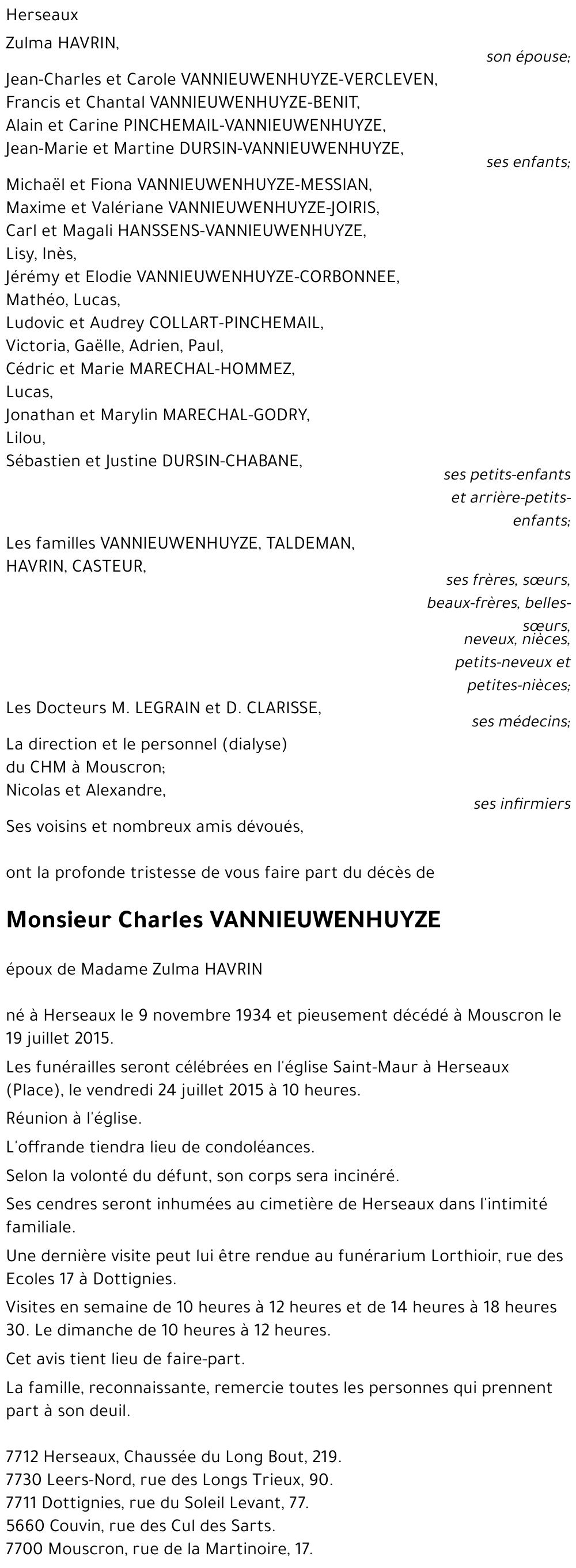 Charles VANNIEUWENHUYZE