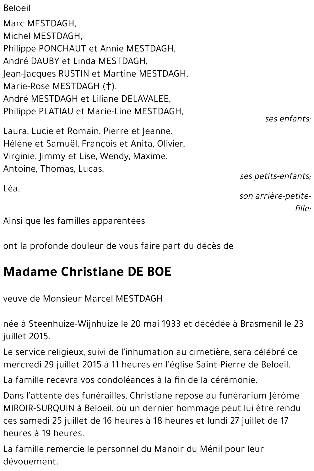 Christiane DE BOE