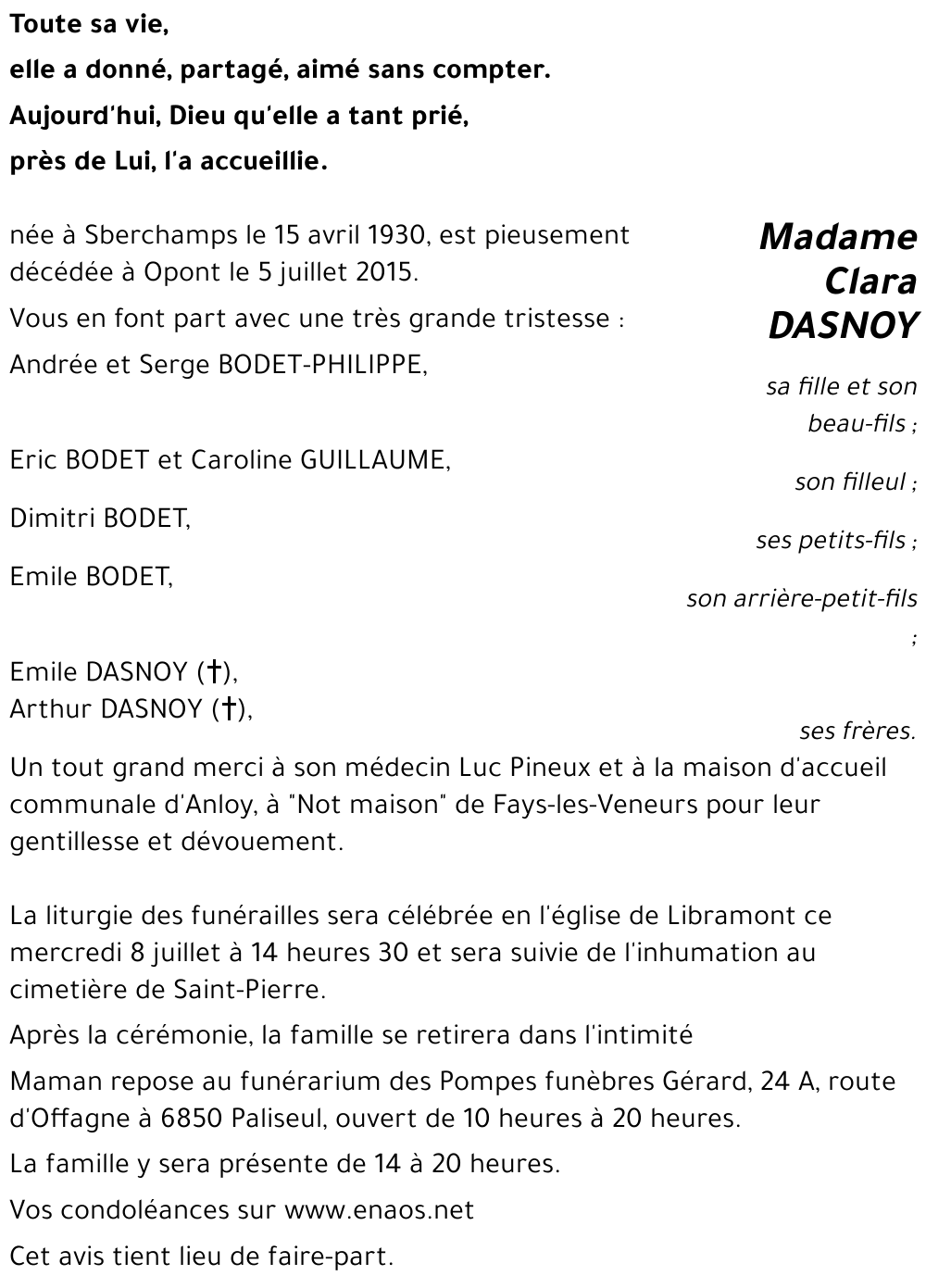 Clara DASNOY