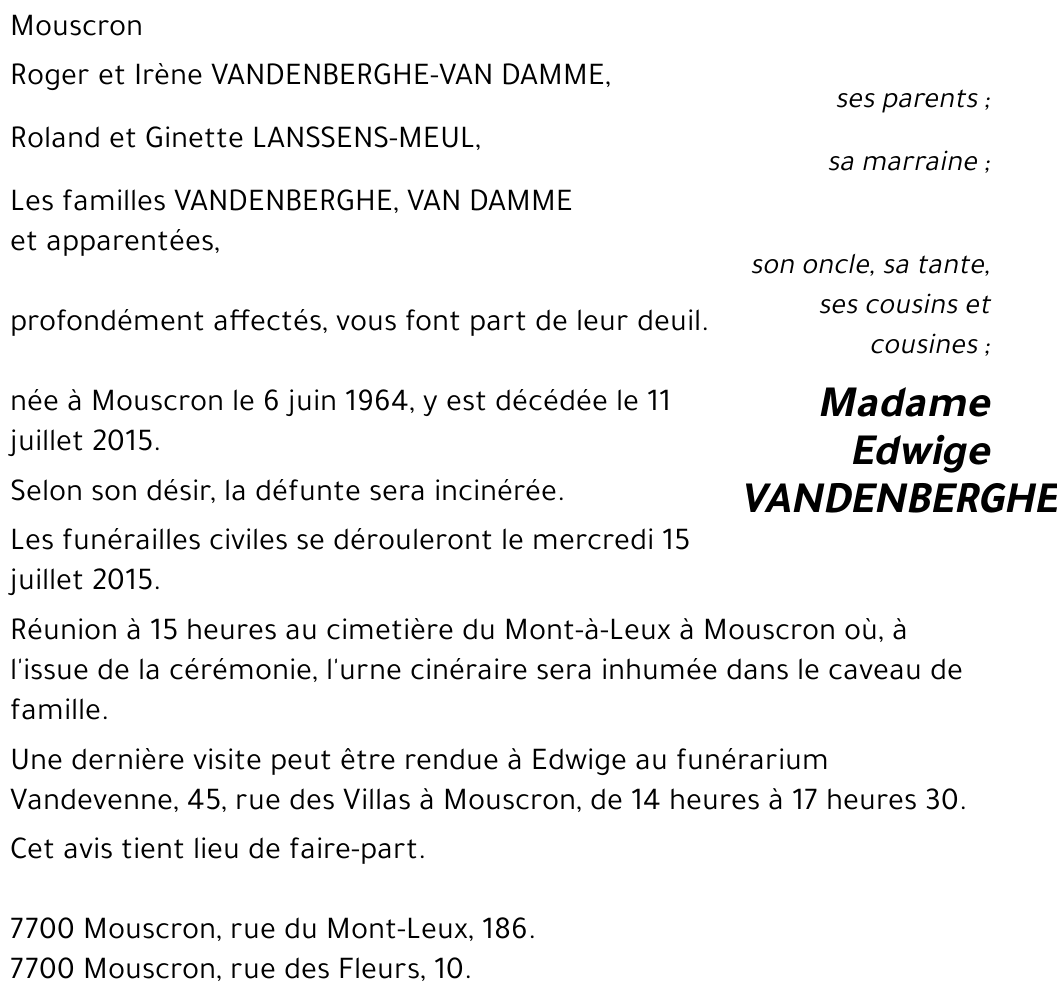 Edwige VANDENBERGHE
