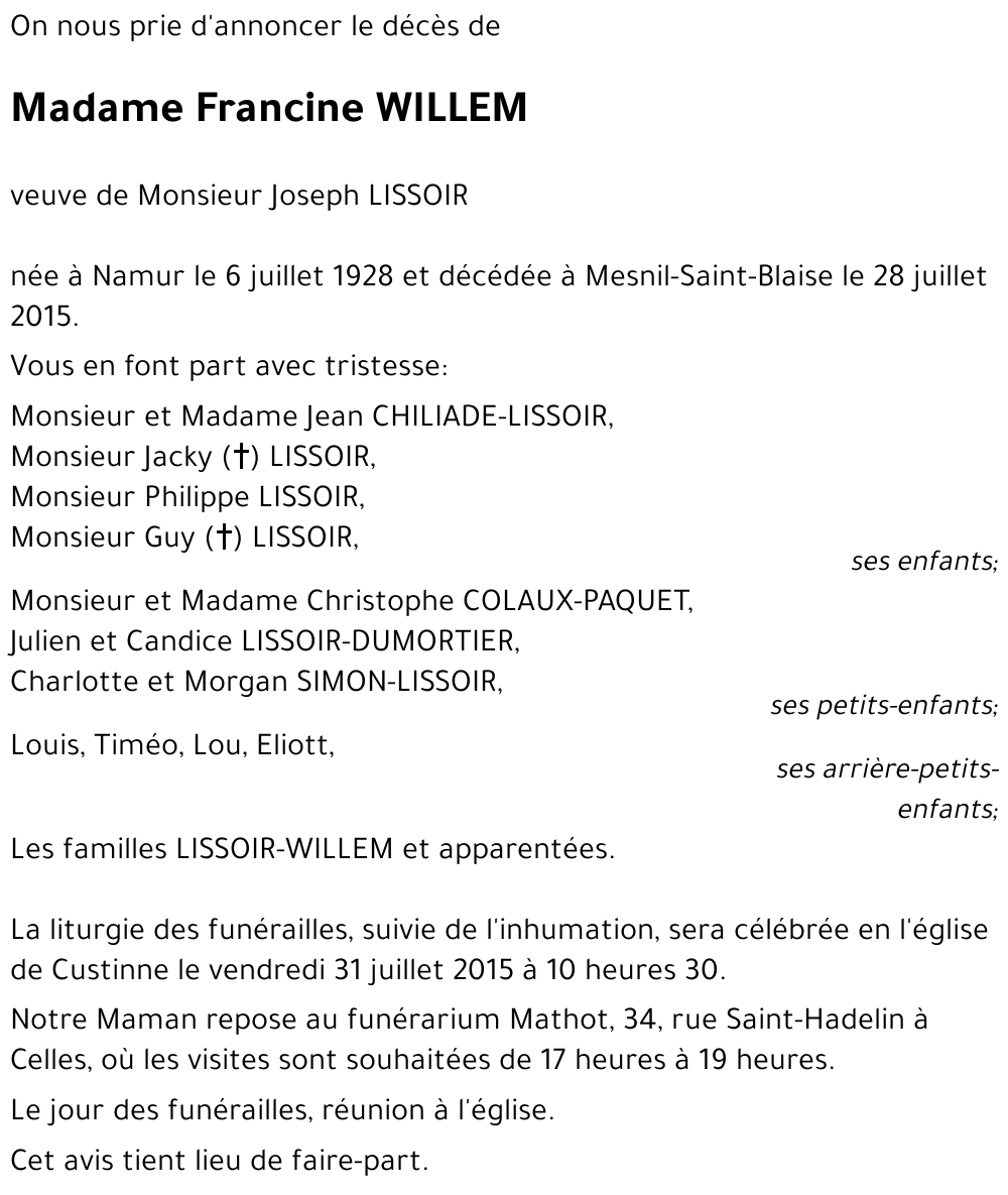 Francine WILLEM
