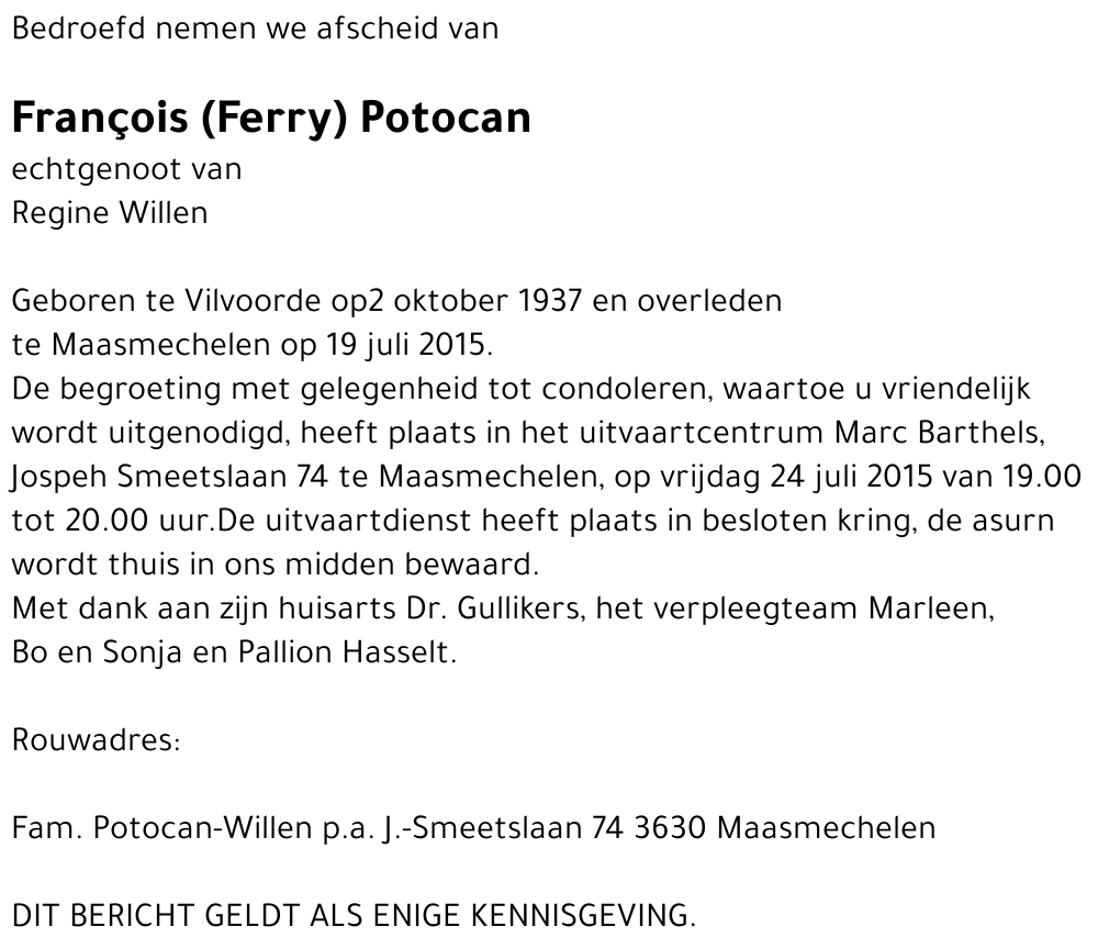 François (Ferry) Potocan