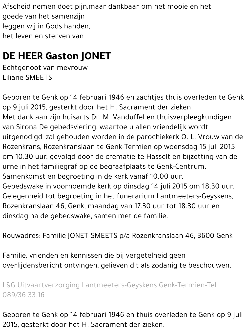 Gaston JONET