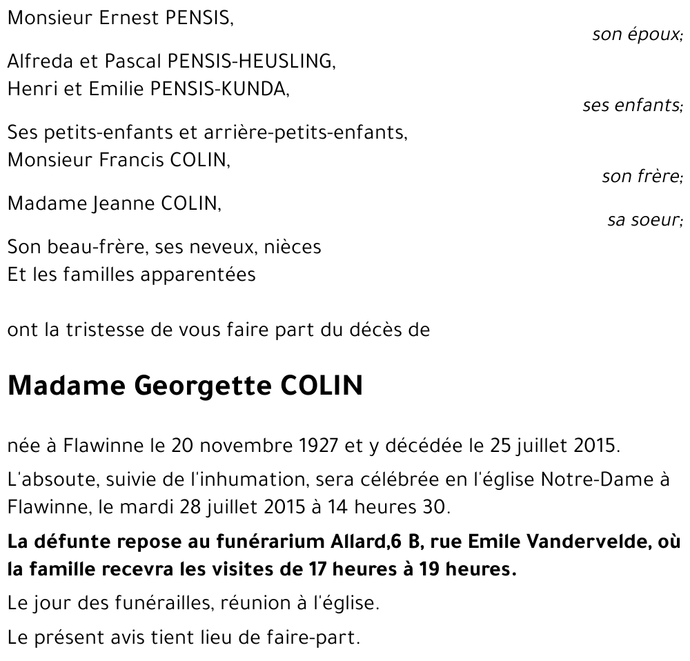 Georgette COLIN