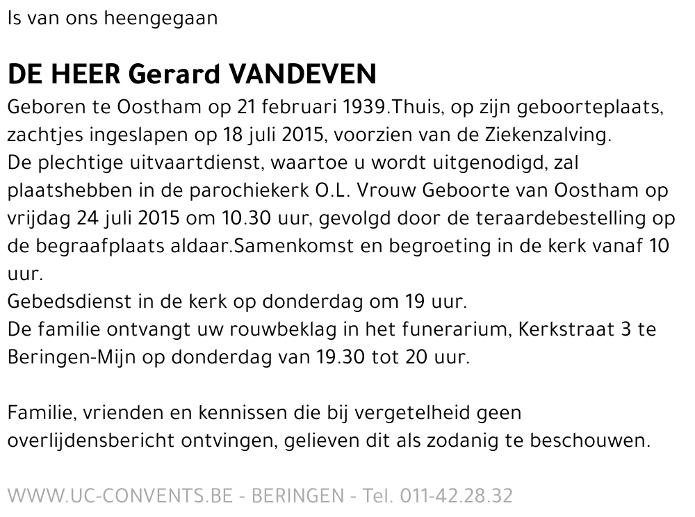 Gerard Vandeven