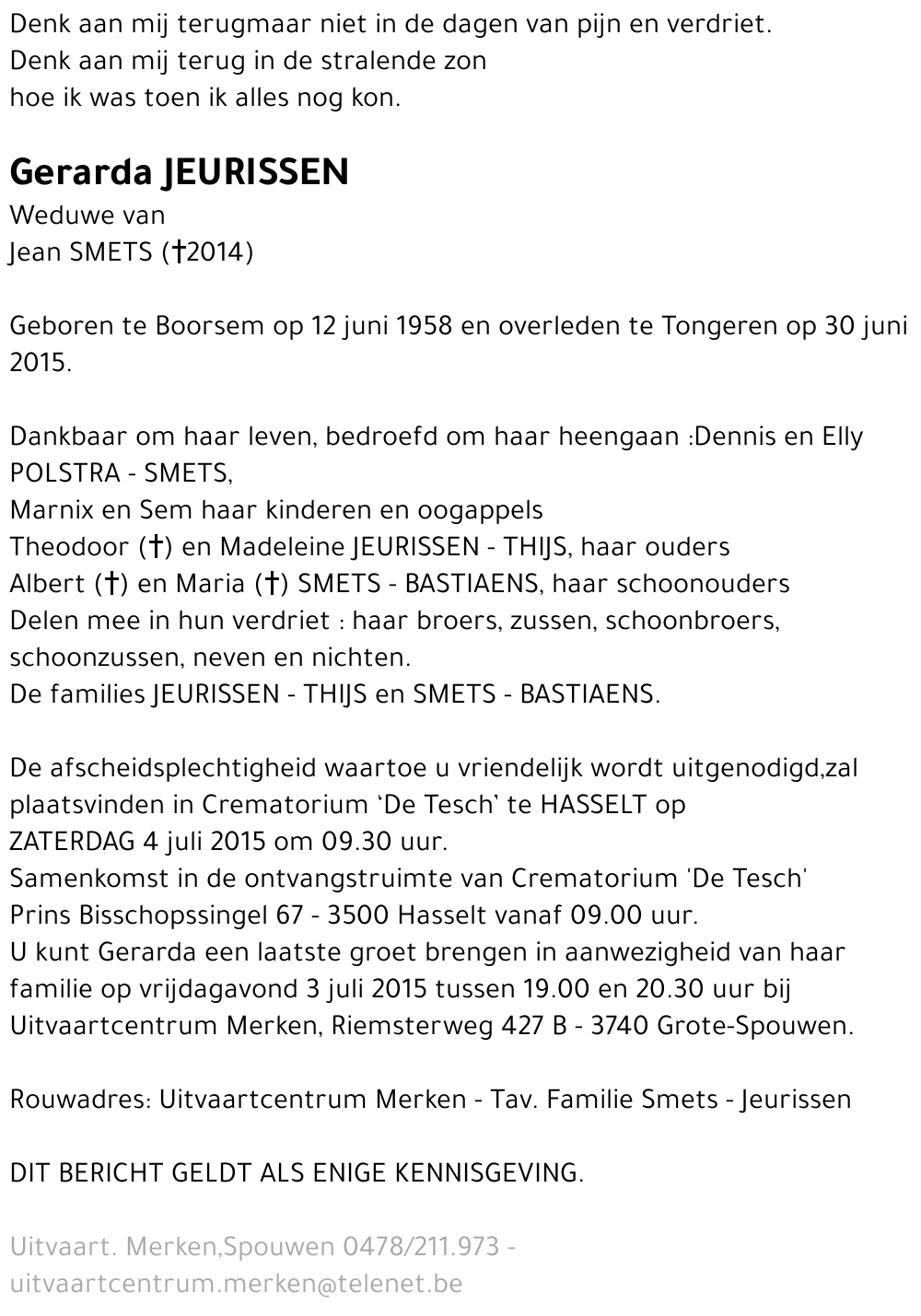 Gerarda JEURISSEN