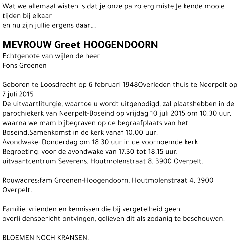 Greet Hoogendoorn