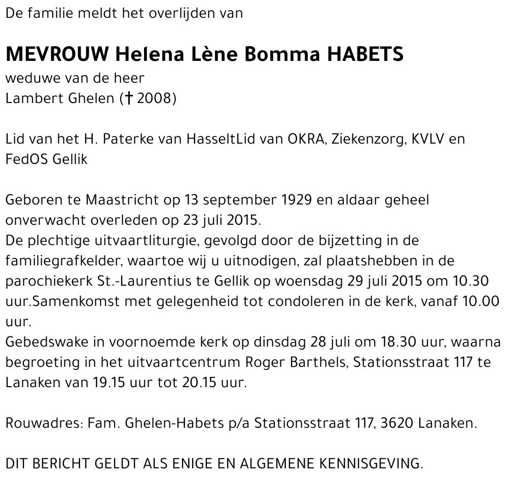 Helena Lène Bomma Habets