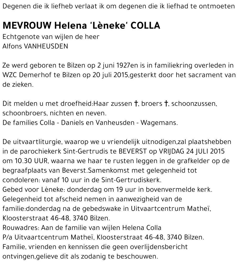 Helena 'Lèneke' COLLA