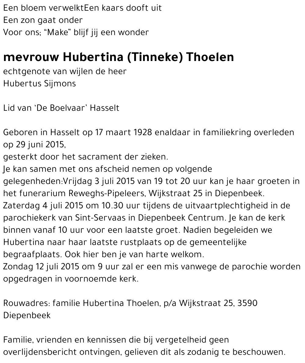 Hubertina Thoelen