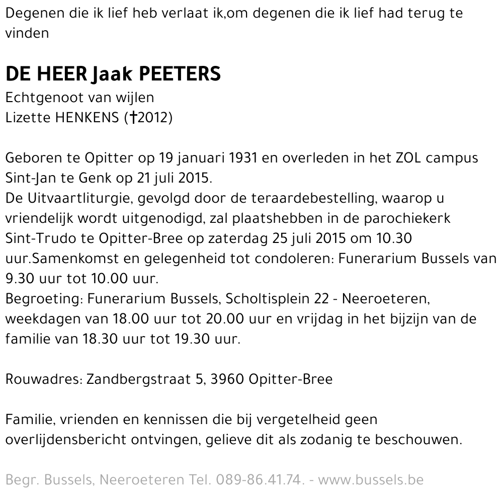 Jaak PEETERS