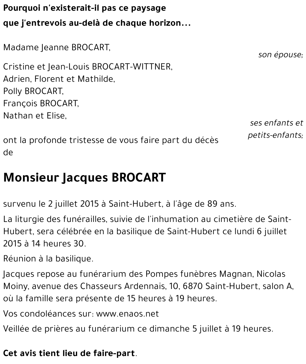 Jacques BROCART