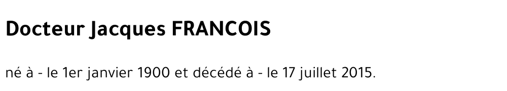Jacques FRANCOIS