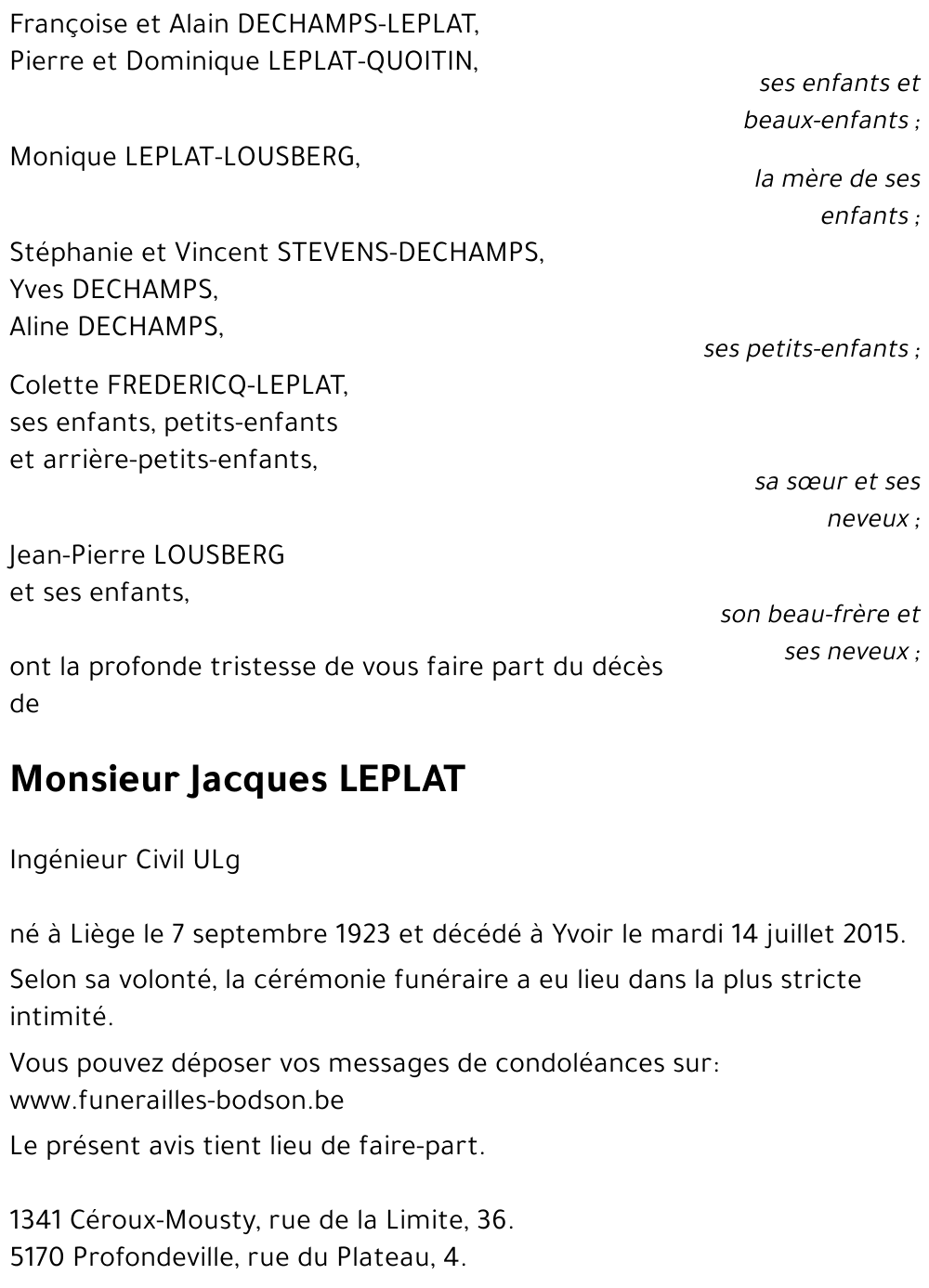 Jacques LEPLAT