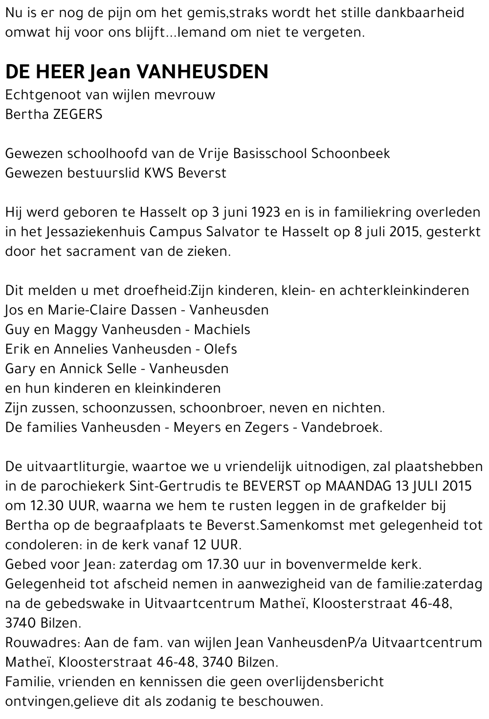 Jean VANHEUSDEN