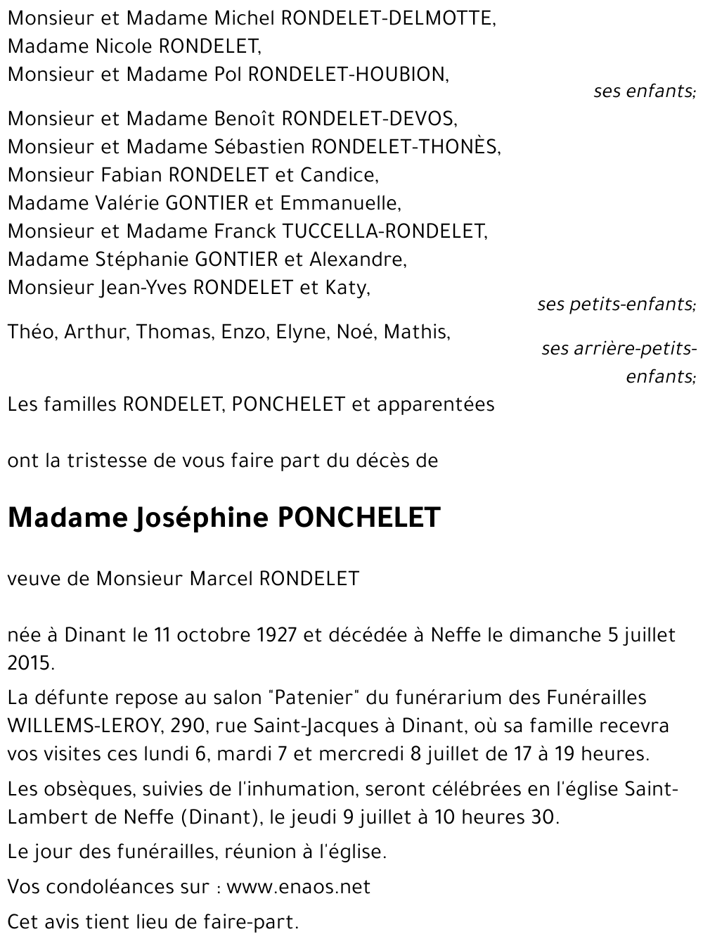 Joséphine PONCHELET