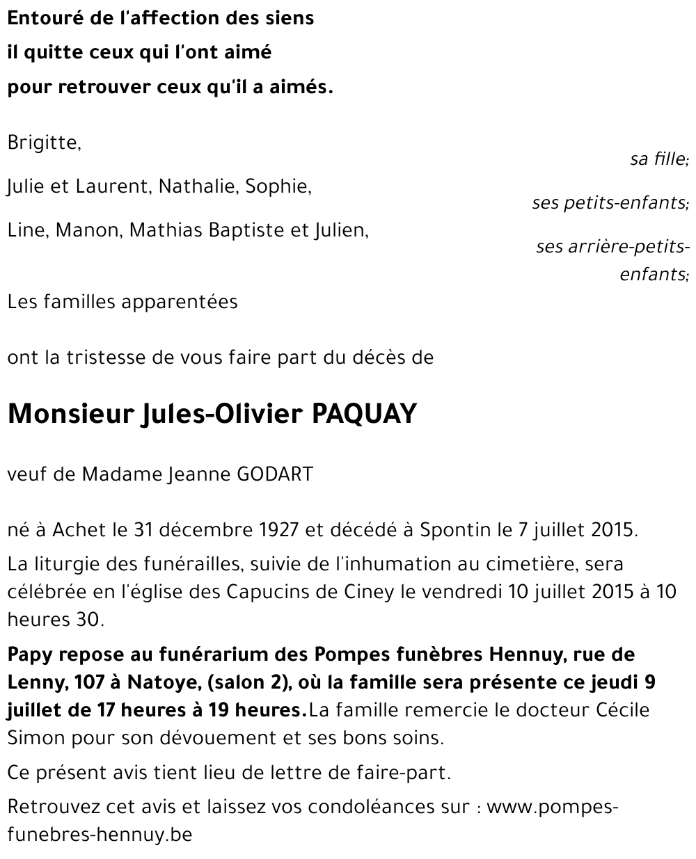 Jules-Olivier PAQUAY