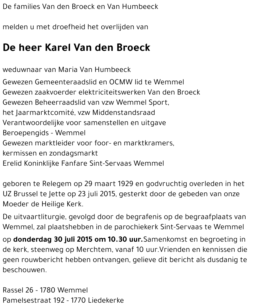 Karel Van den Broeck