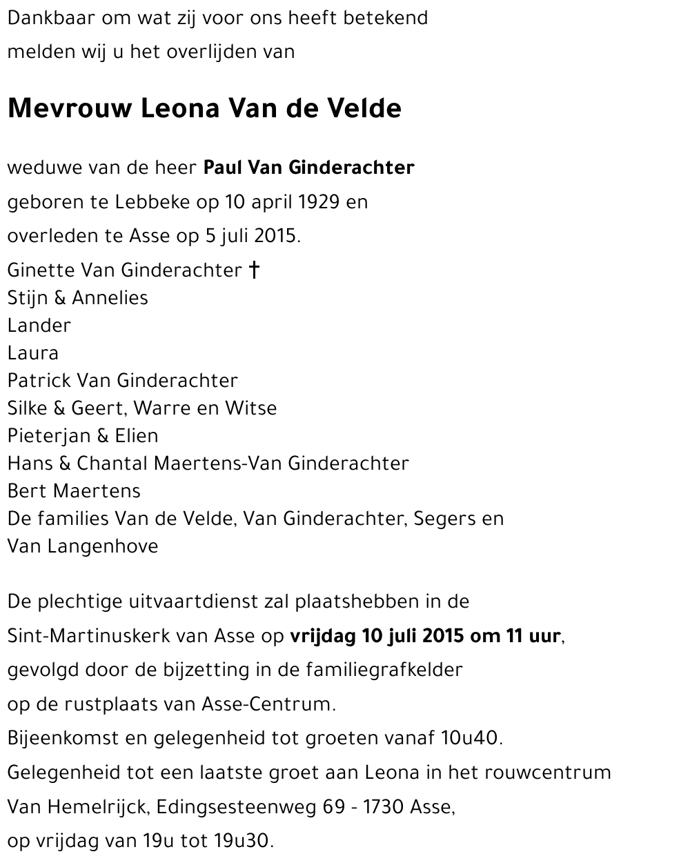 Leona Van de Velde