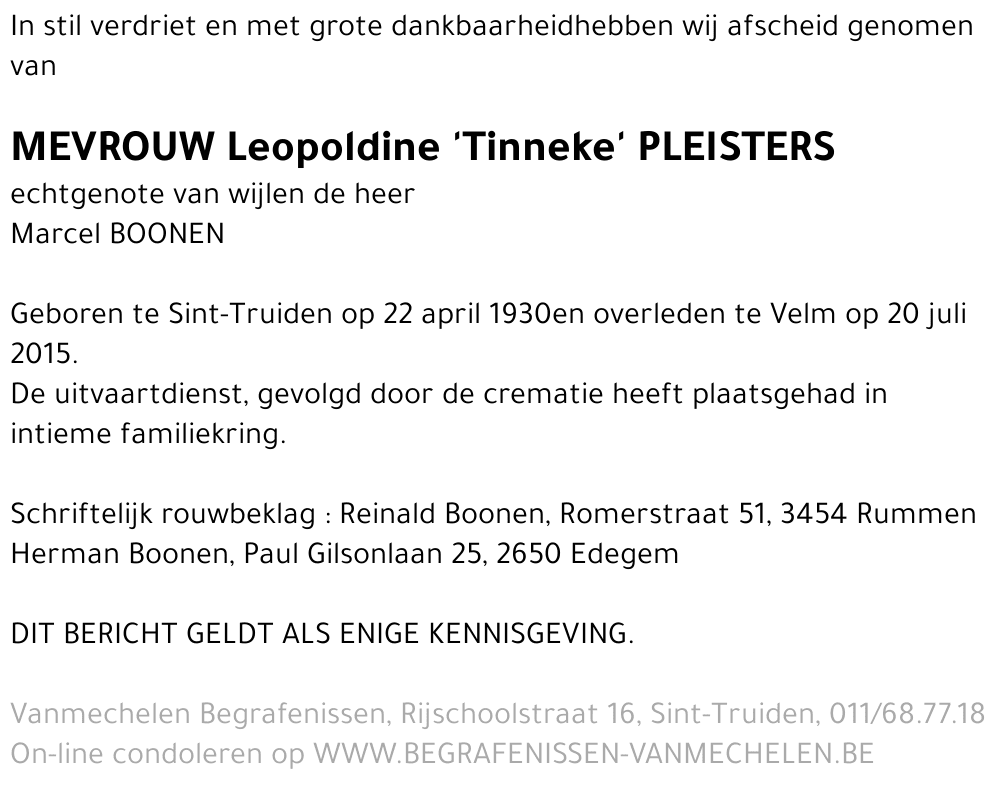 Leopoldine Pleisters