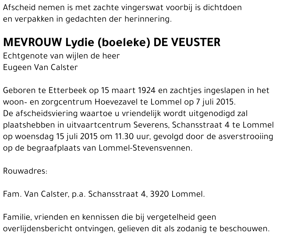 Lydie De Veuster