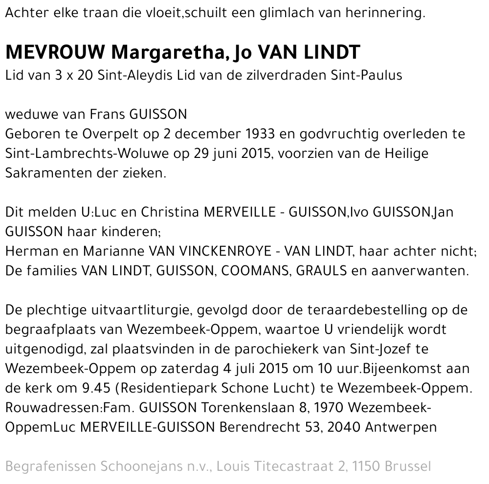 Margaretha Van Lindt