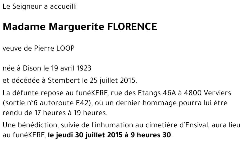 Marguerite FLORENCE