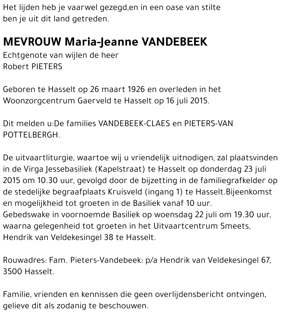 Maria-Jeanne Vandebeek