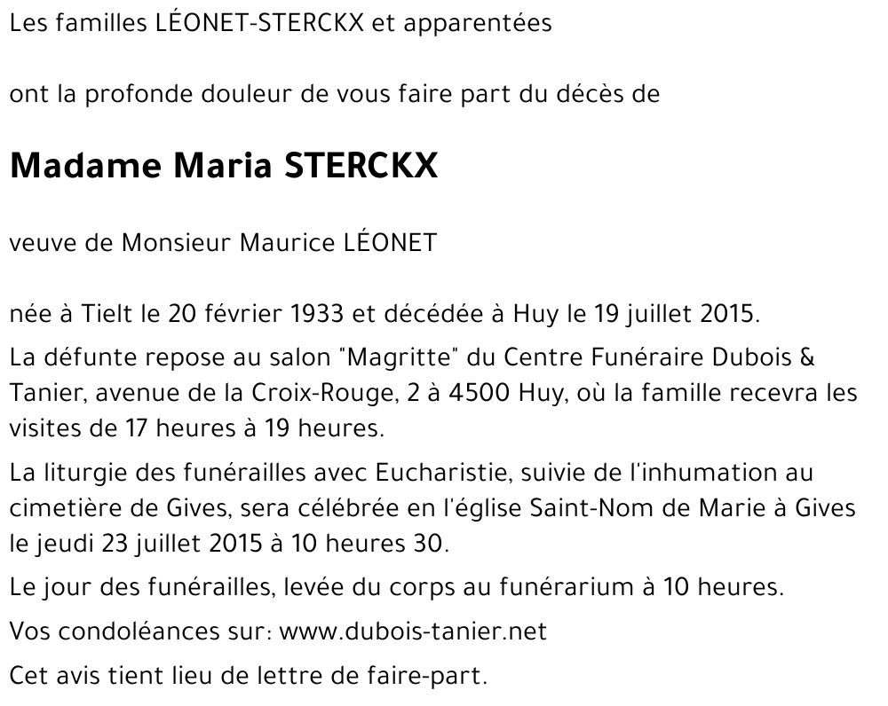 Maria STERCKX