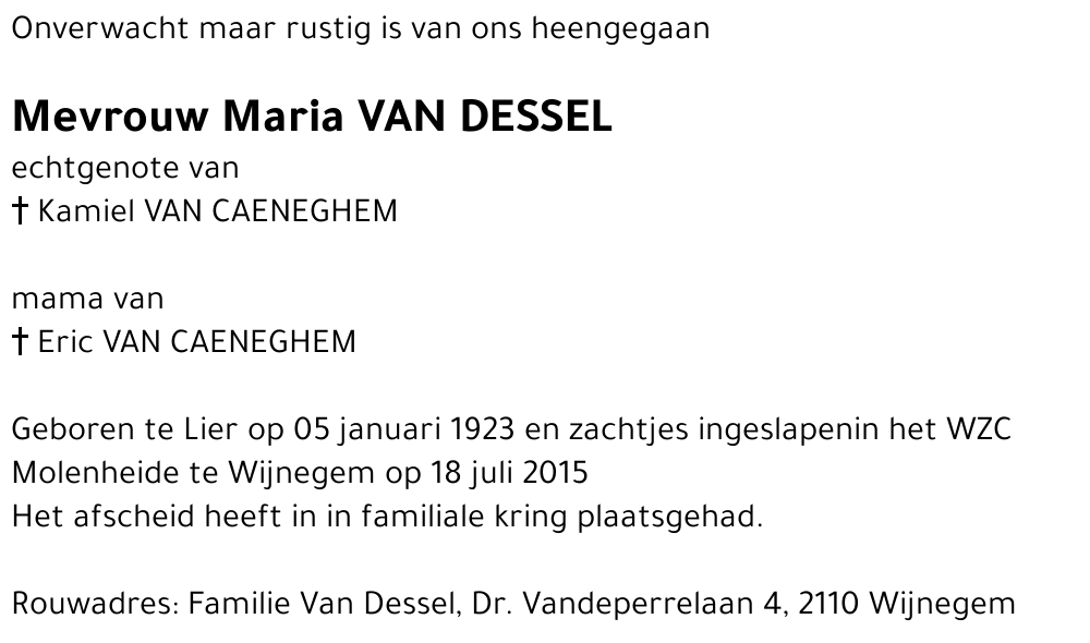 Maria Van Dessel