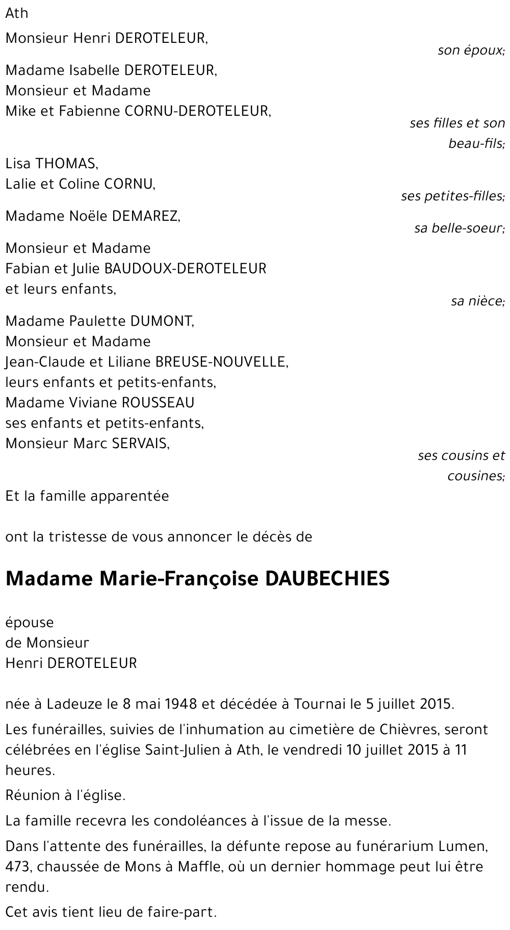 Marie-Françoise DAUBECHIES
