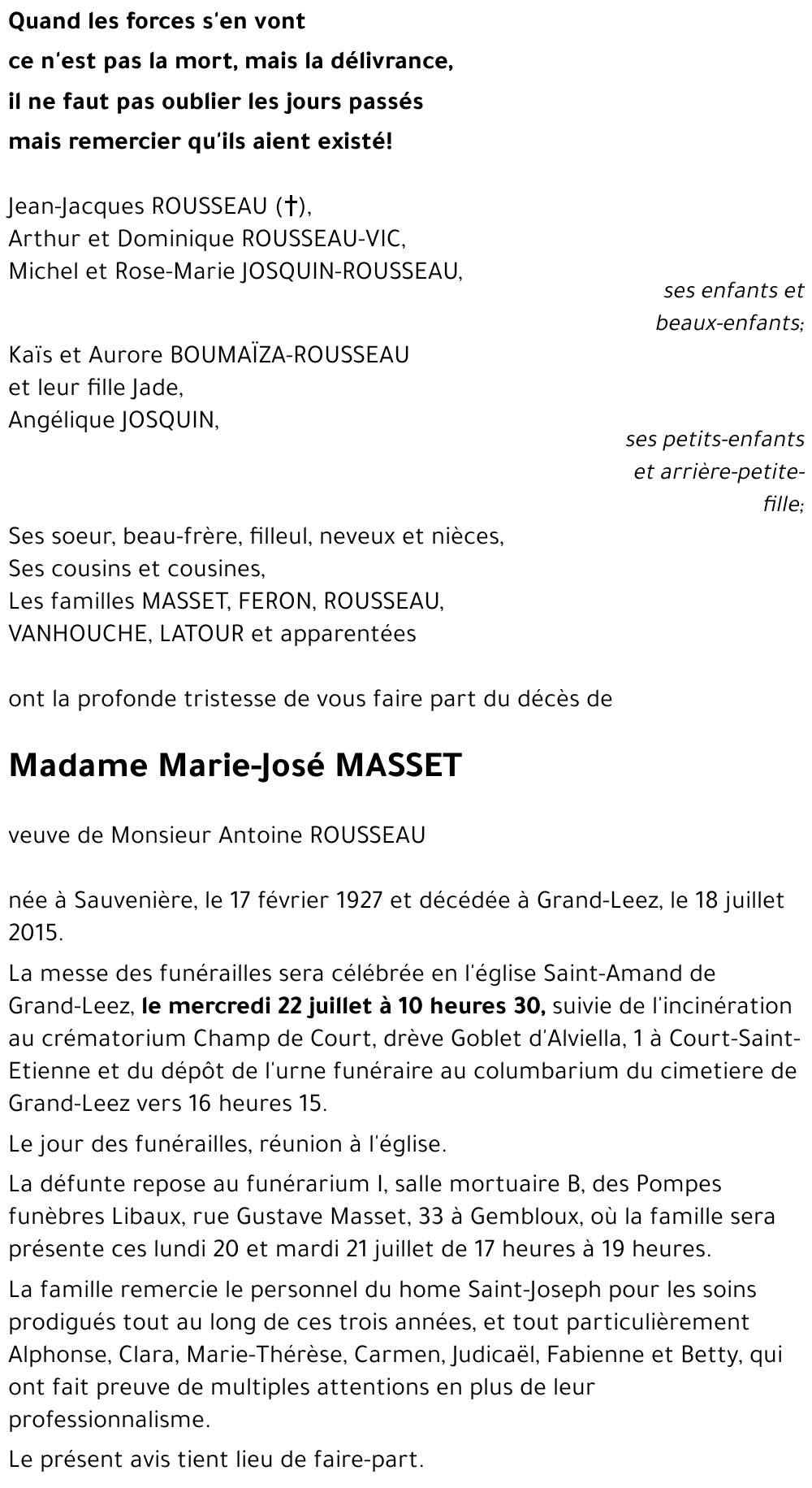 Marie-José MASSET