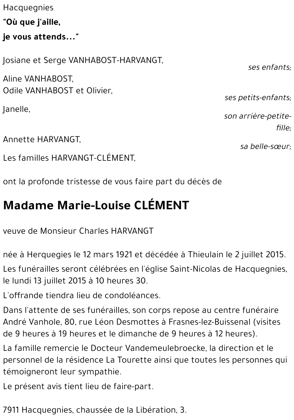 Marie-Louise CLEMENT