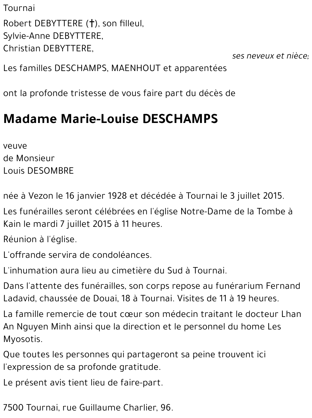 Marie-Louise DESCHAMPS