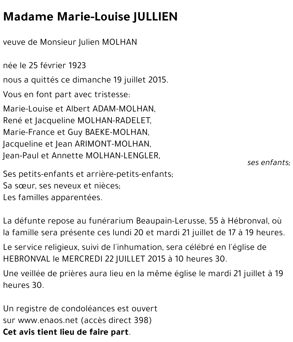 Marie-Louise JULLIEN