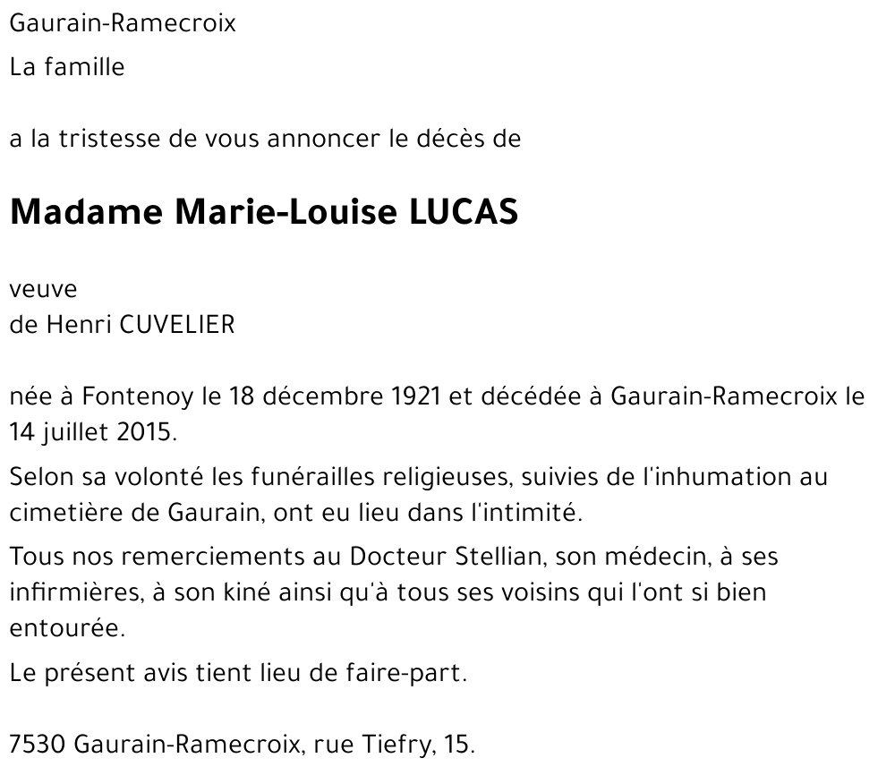 Marie-Louise LUCAS