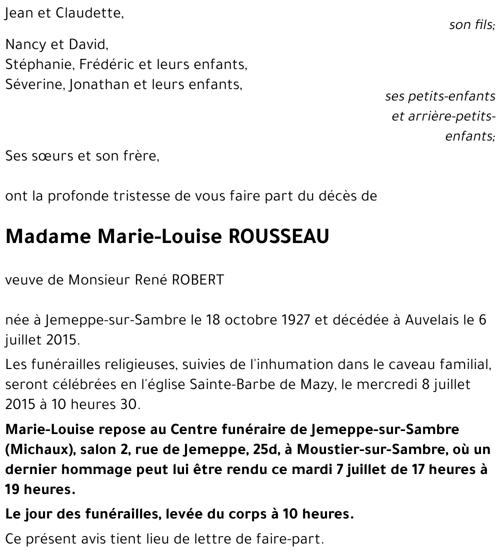 Marie-Louise ROUSSEAU