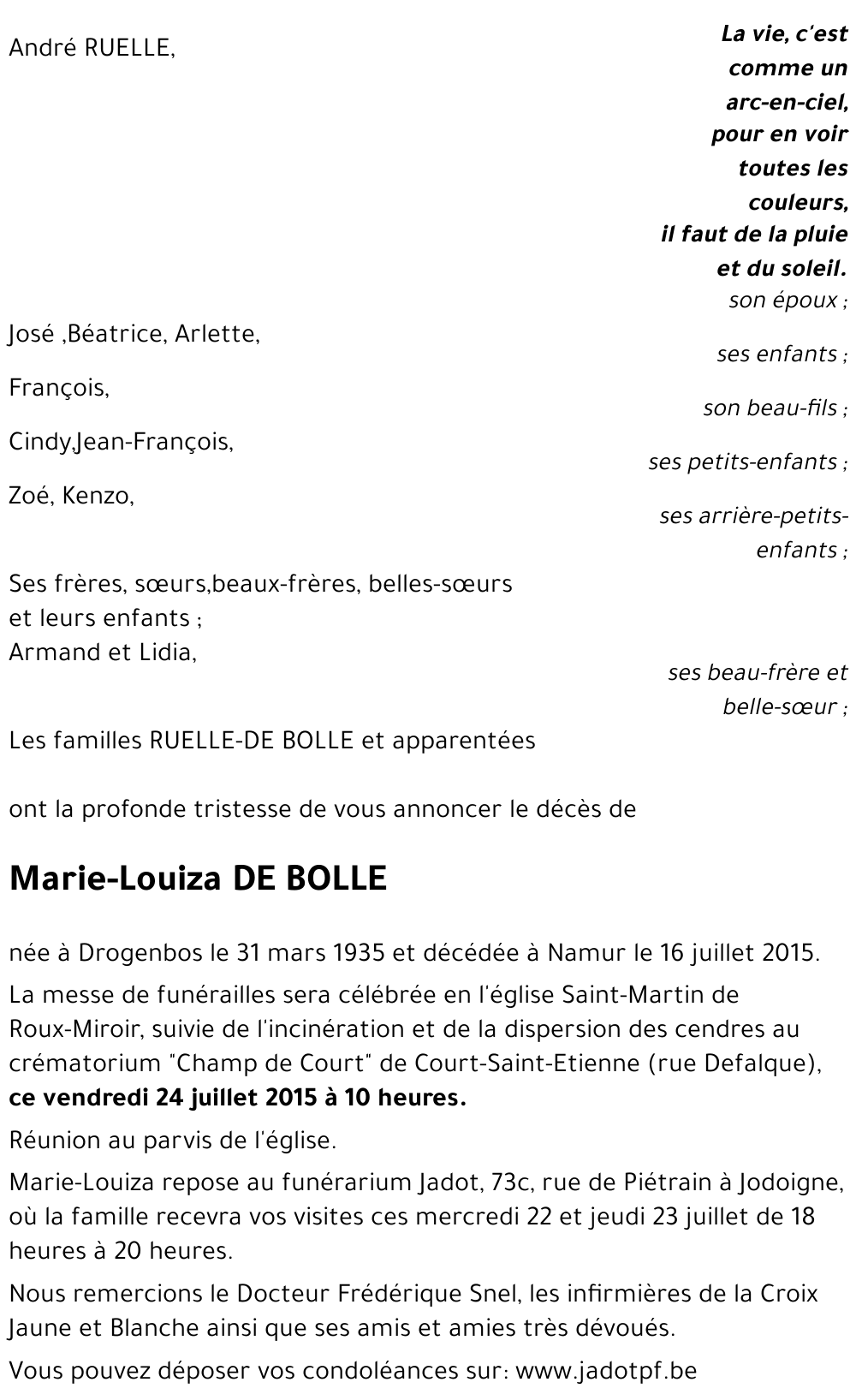 Marie-Louiza DE BOLLE