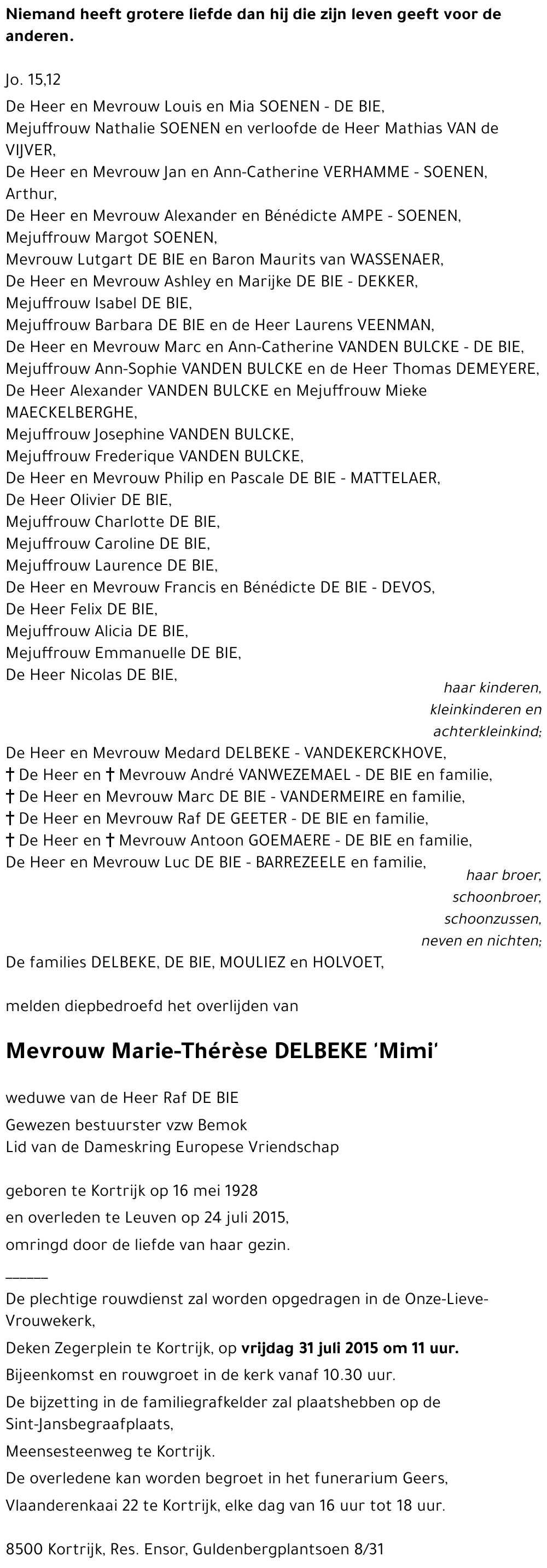 Marie-Thérèse DELBEKE