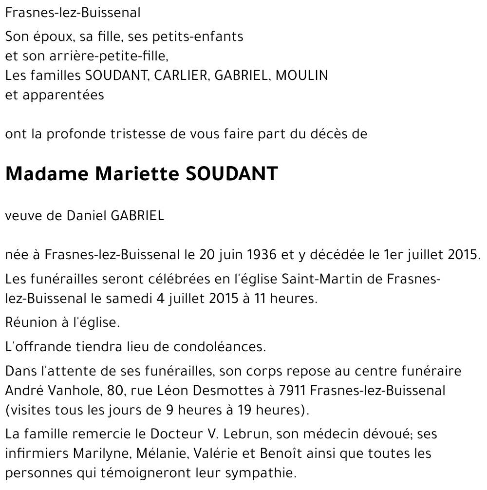 Mariette SOUDANT