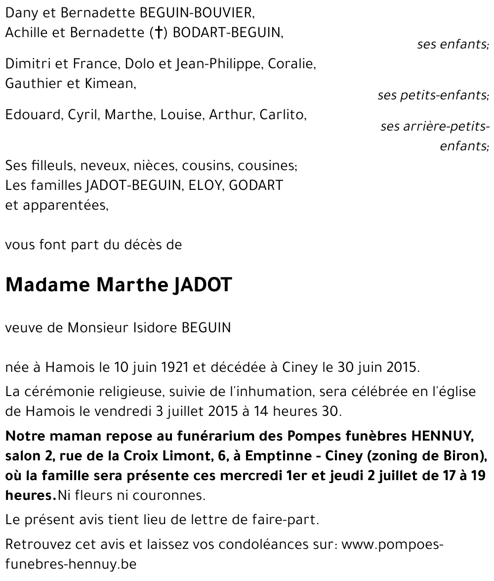 Marthe JADOT