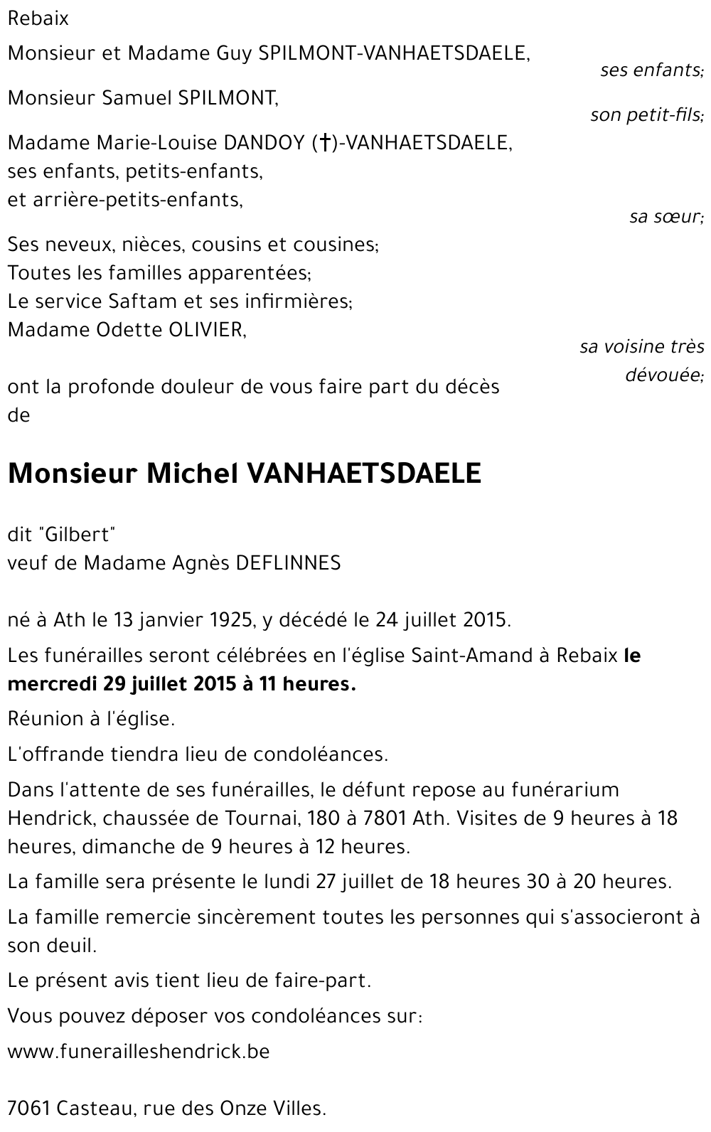 Michel VANHAETSDAELE