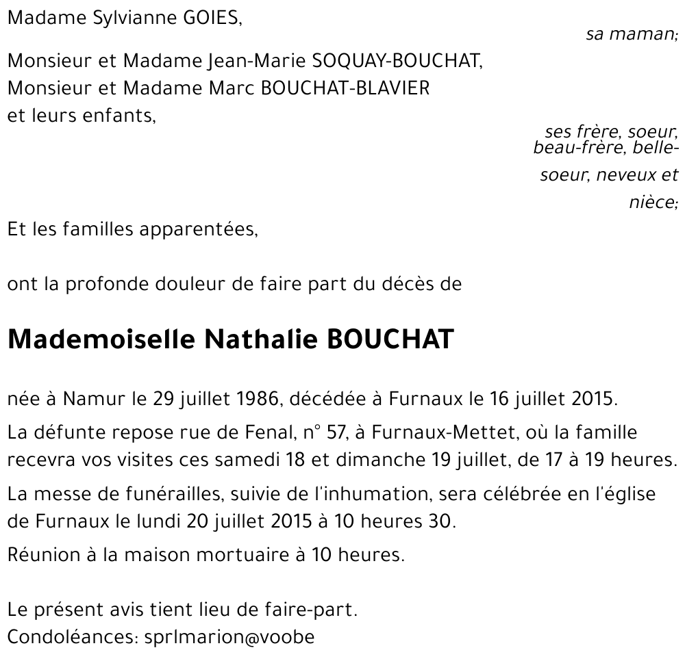Nathalie BOUCHAT