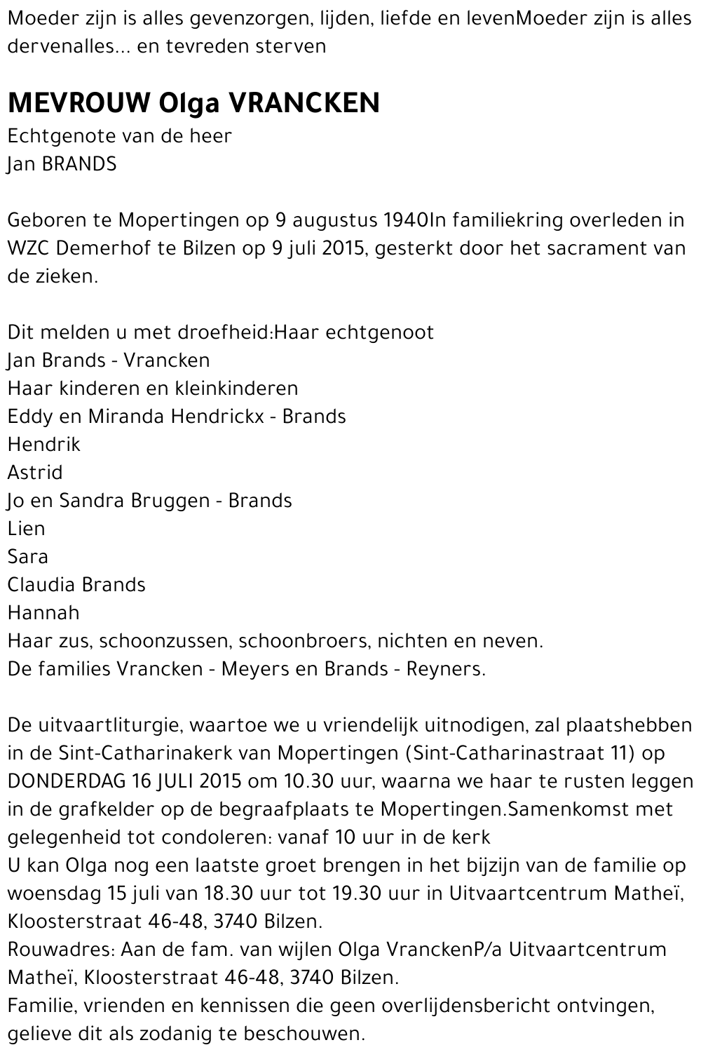 Olga VRANCKEN