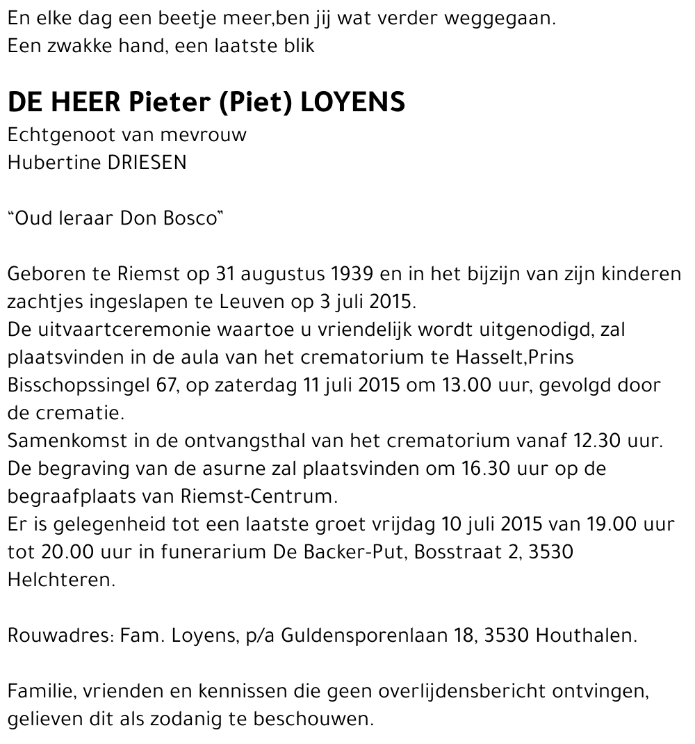 Pieter LOYENS