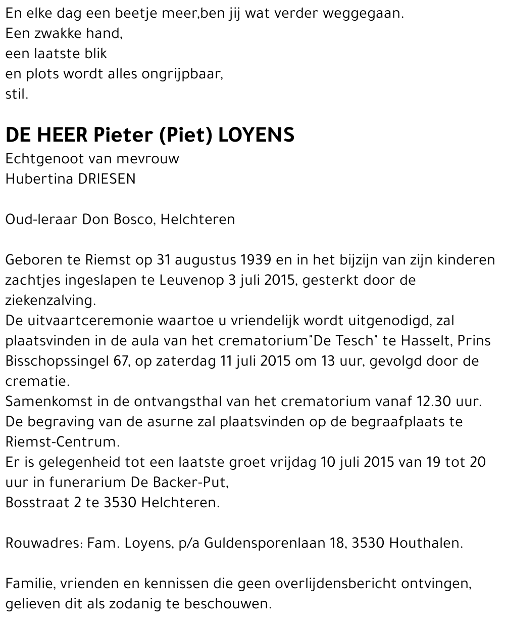Pieter LOYENS