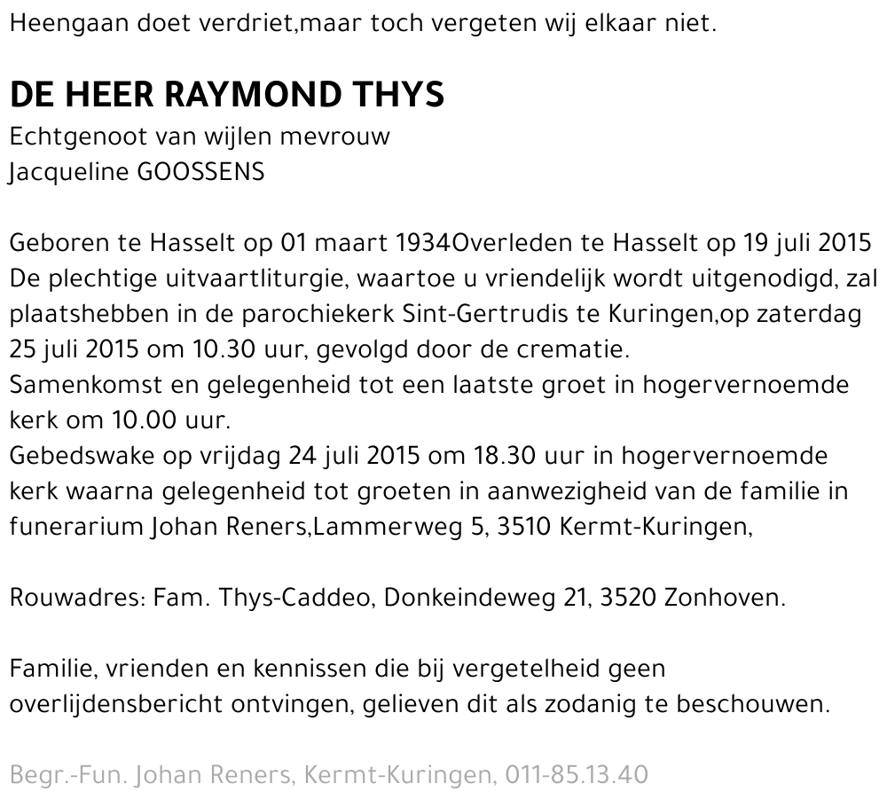RAYMOND THYS