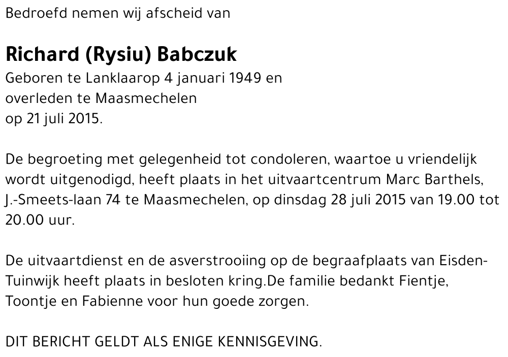 Richard (Rysiu) Babczuk